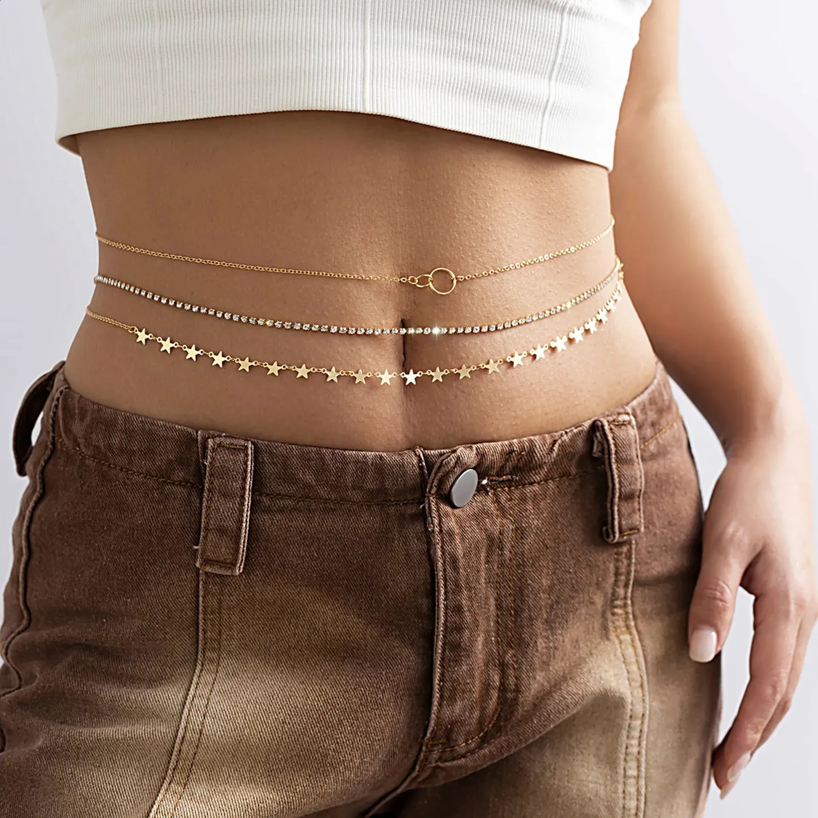 Ceinture Chaîne Perles Perle - Taille 110x3.5 Cm - Alliage Et Perles - Neuf Avec étiquettes