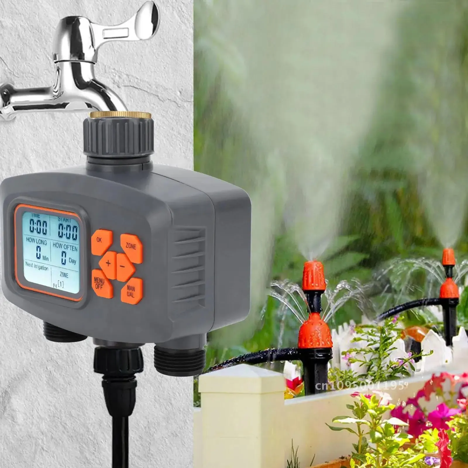 250226z Garden Watering Timer 2 Outlet Automatic Irrigation Controller ...