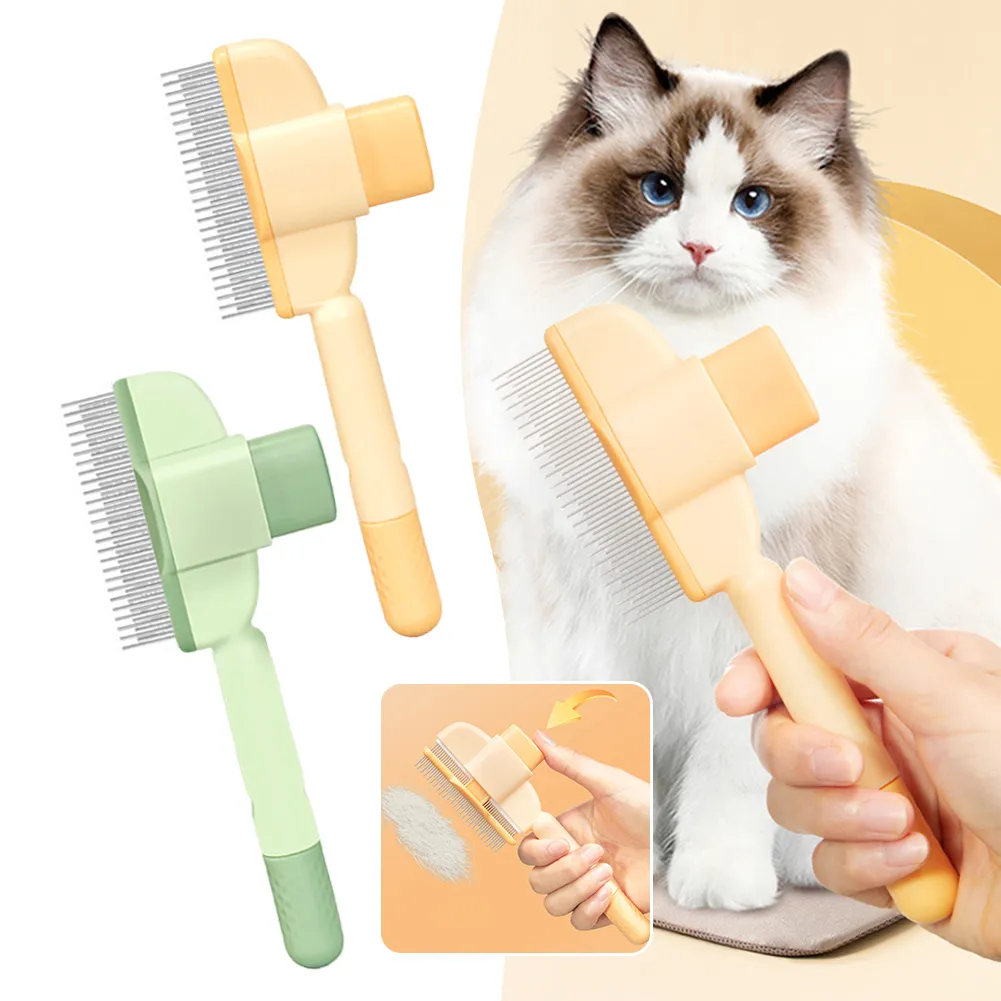 Cat Grooming Rake Stainless Steel Cat Tongue Grooming Brush With Rake And Hair Removal ...