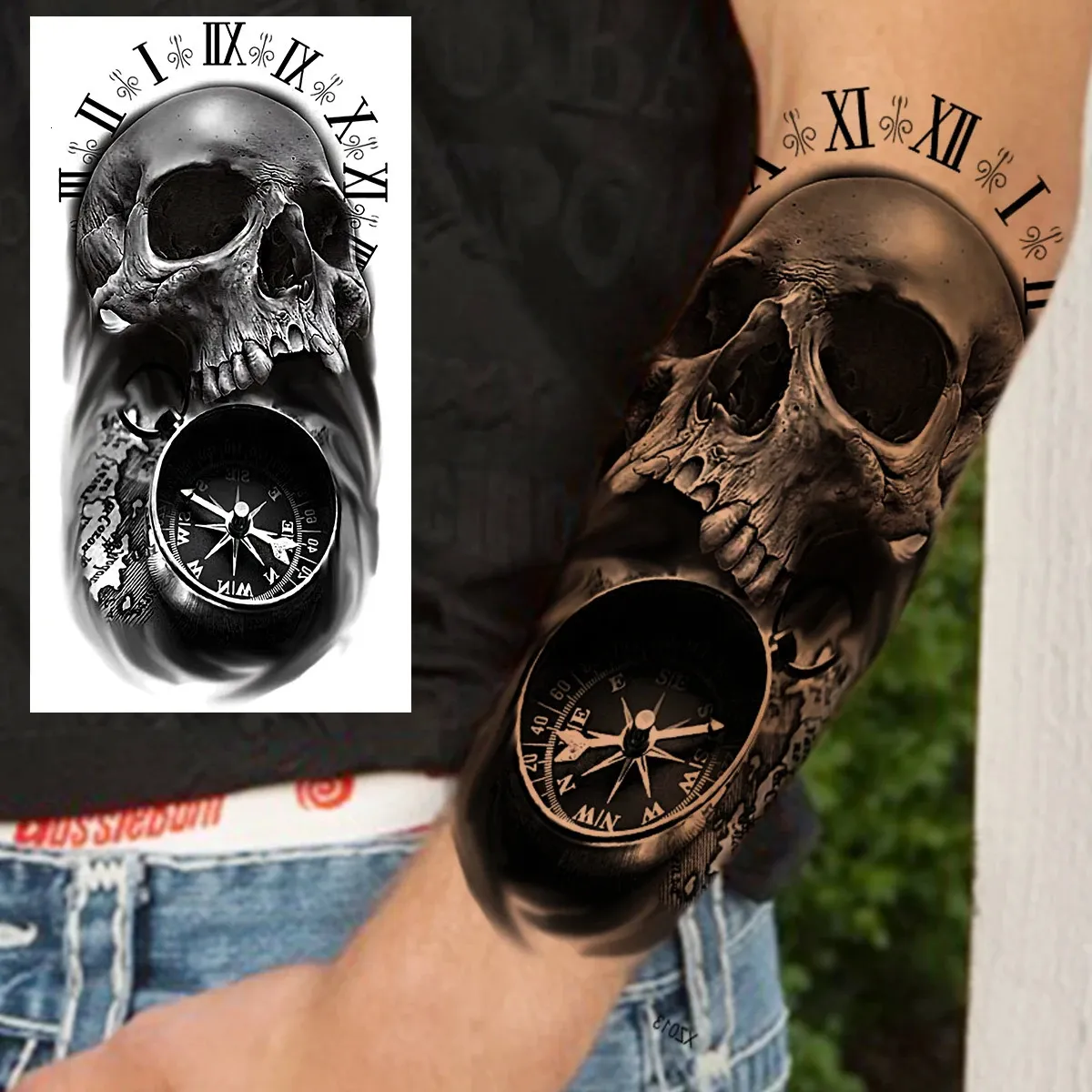 Tatuajes Temporales Cruzados En El Antebrazo Para Hombres, Diseño De  Calavera De Tigre Negro, Lobo, Brújula, Guerrero, Resistente Al Agua, De  Larga Duración Por Sweisuwu, 35,83 € | DHgate, image size:1200x1200