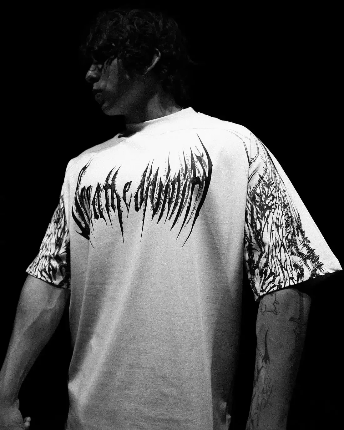 Breathedivinity Shirt GYM Oversized Tee In Black US SIZE DTG PRINT