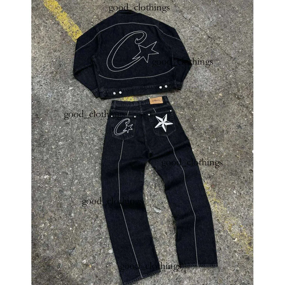 Cortezz Mens Two Piece Streetwear Set Embroidered Hoodie & Baggy