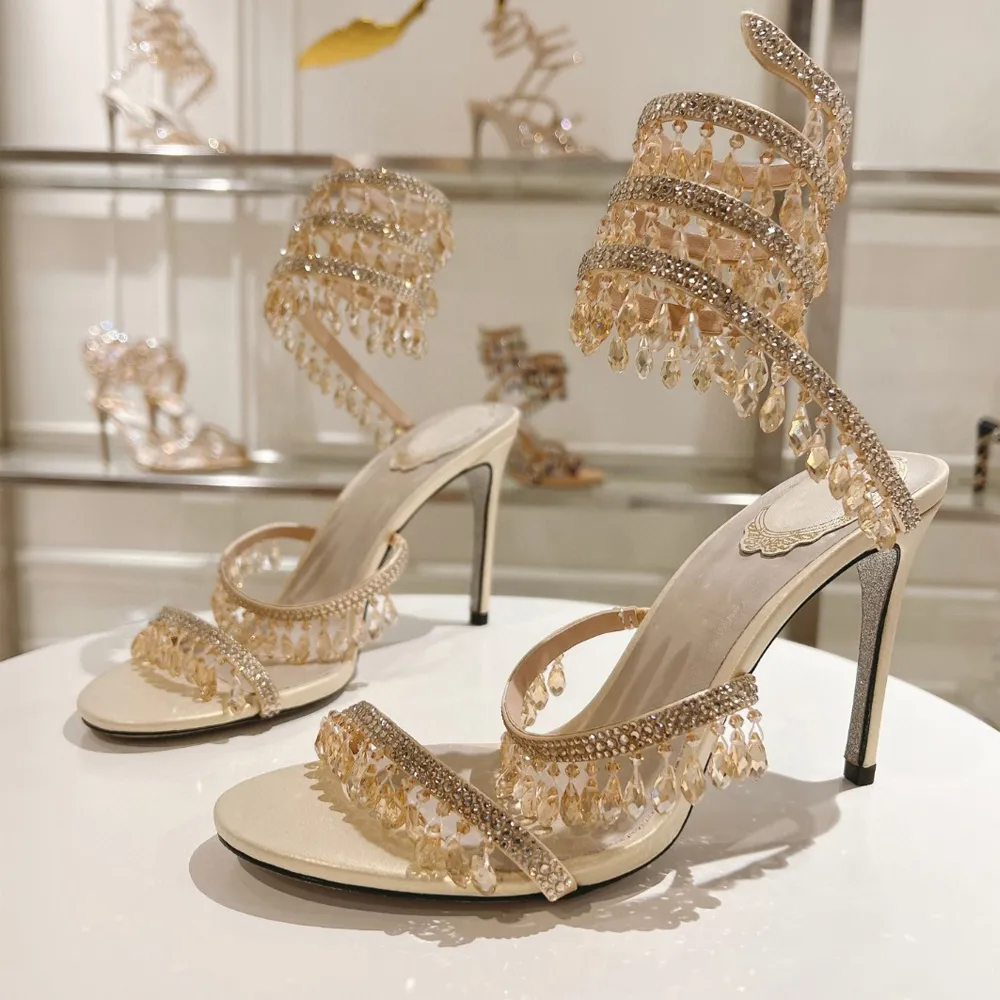 Bulk Turquoise Stiletto Heel Sandals Women 10mm Rhinestone Embellished,  Soft Leather Gladiator Wraparound Dress Shoes, Gunmetal Buckle, Super High  4 In Heel, Medium Width, Waterproof EVA Outsole At Only $72.62 | DHgate.Com
