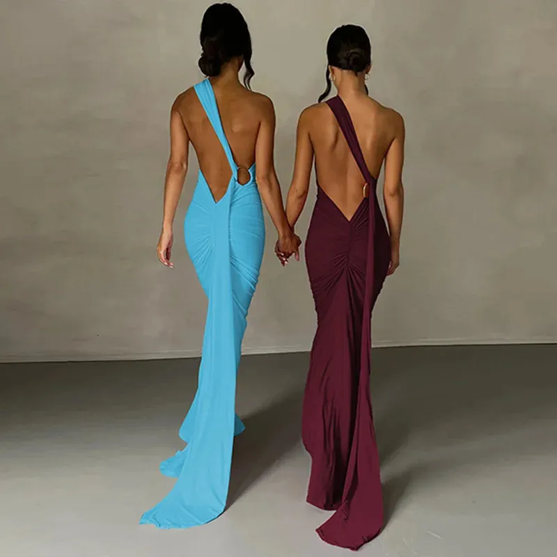 sachin and babi light blue dress Sexy Irregular One Shoulder Maxi Dress Sleeveless... From Mu03, $14.23