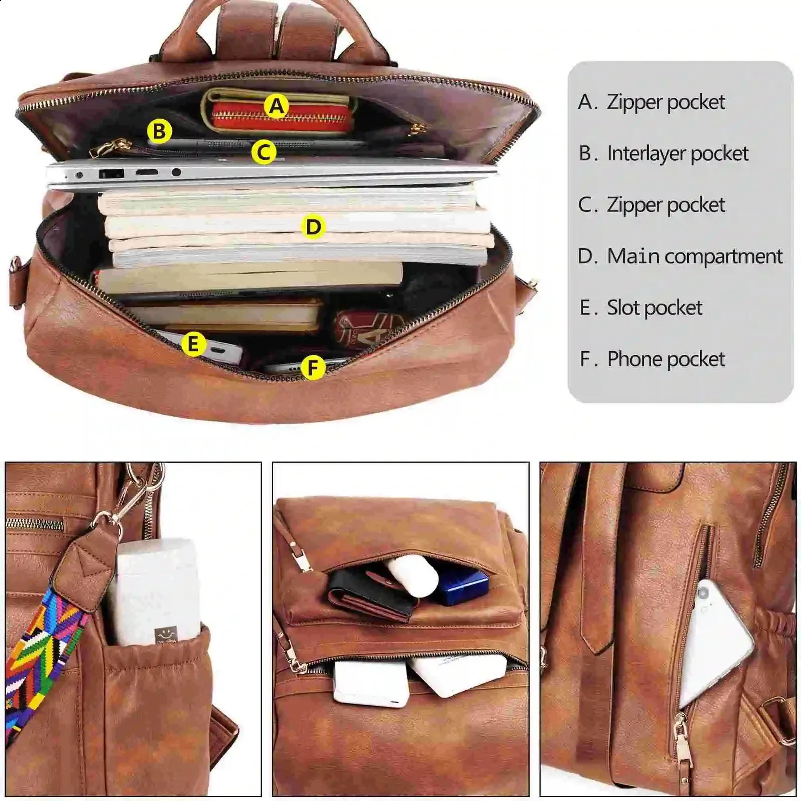 Backpack Purse, Pu Leather Anti Theft Travel Purse Shoulder Bags :D CLUCI Backpack Purse for Women Fashion Leather Designer  main image 2