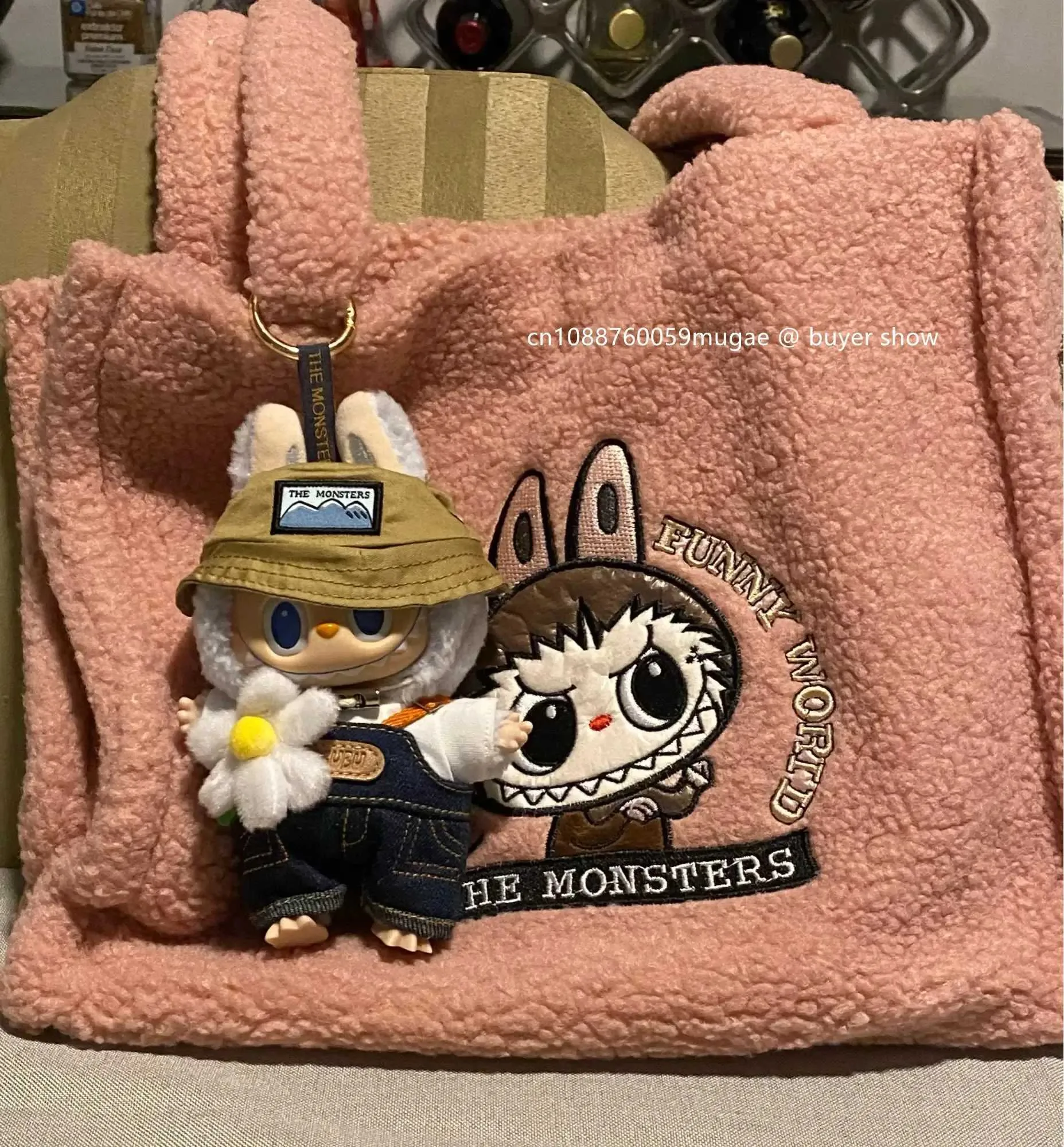 Labubu Shoulder Bag - Cute Cartoon Plush Handbag, Large