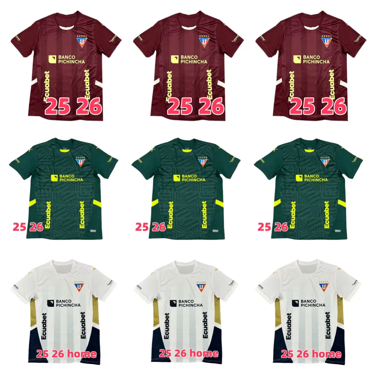 25 26 Liga Dep Universitaria Quito Soccer Jerseys 2025 2026 Home