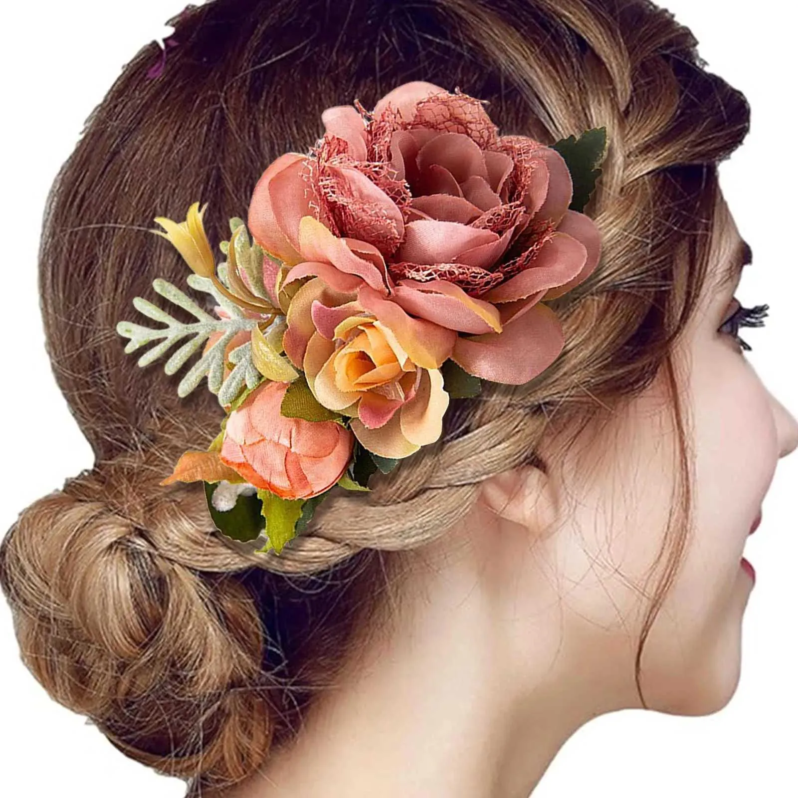 Wan Flower Metal Hair Clips With Teeth Floral Side... From 