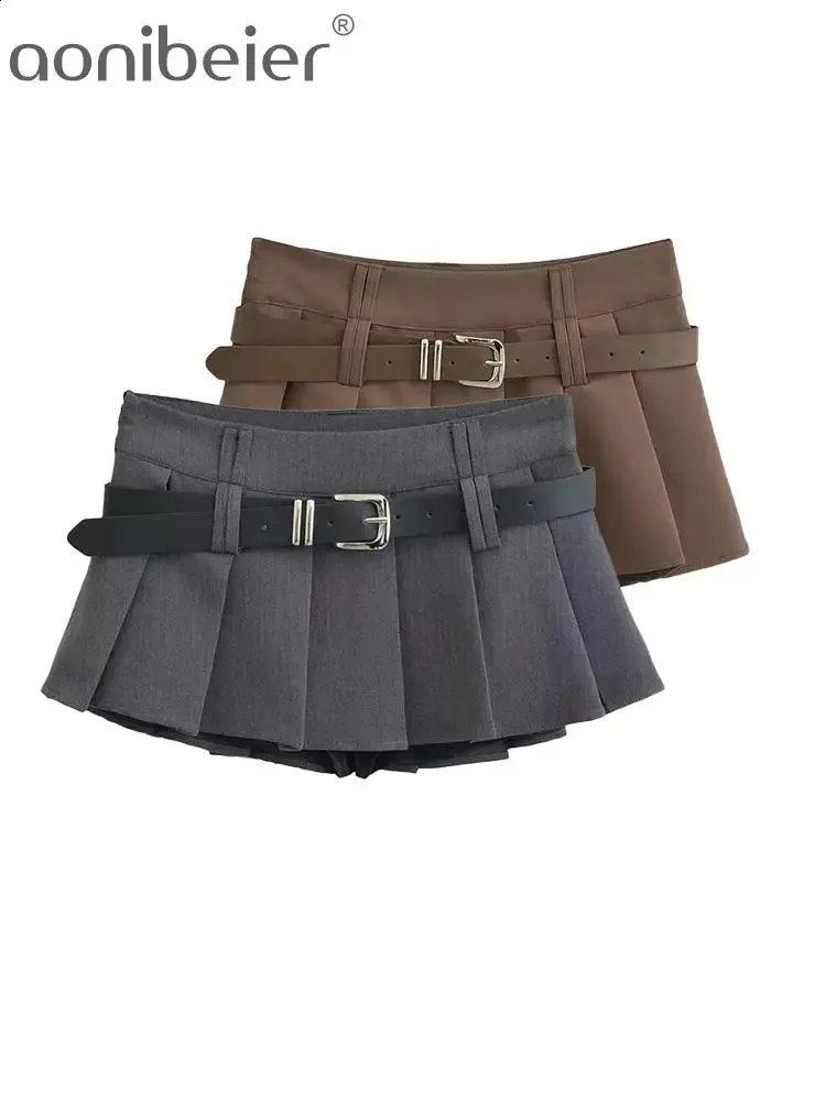 Save Big on Bulk Women Short Pleated Skirts Low Rise Mini Skirt With Belt  Y2K A Line Pleated Short Skirt For Women, Summer Clubwear Best Deals on 