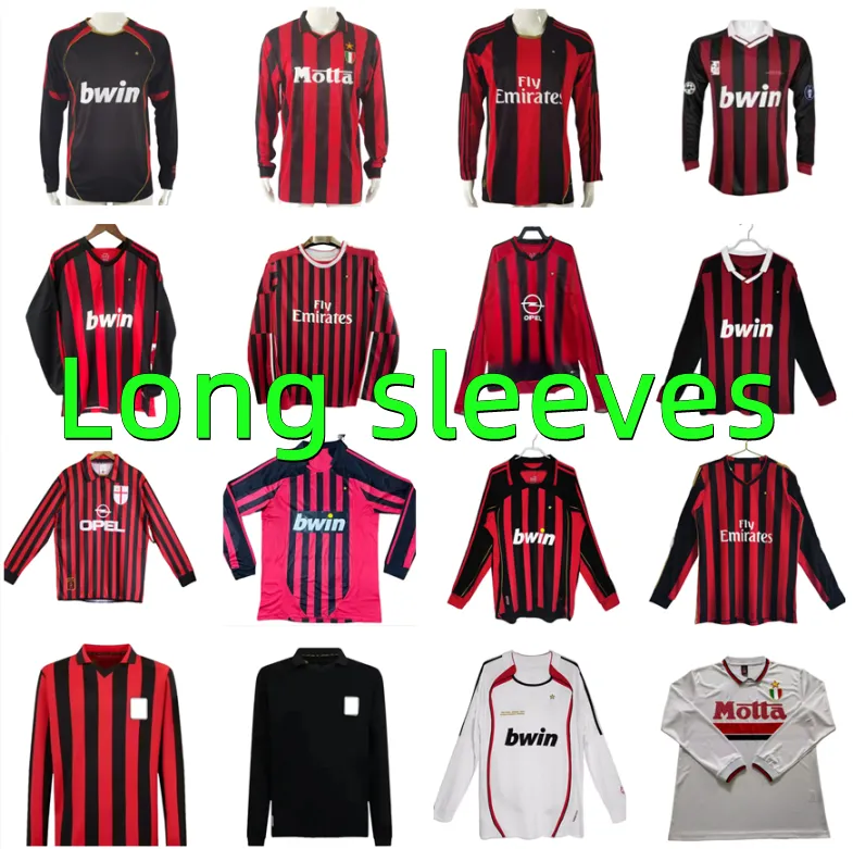 MILANS Kaka Retro Long Sleeve Soccer Shirt Long Sleeve, 1990