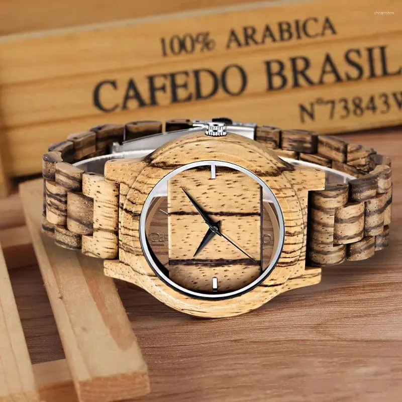 Bambú Reloj De Madera Pulsera Reloj De Madera Natural Con