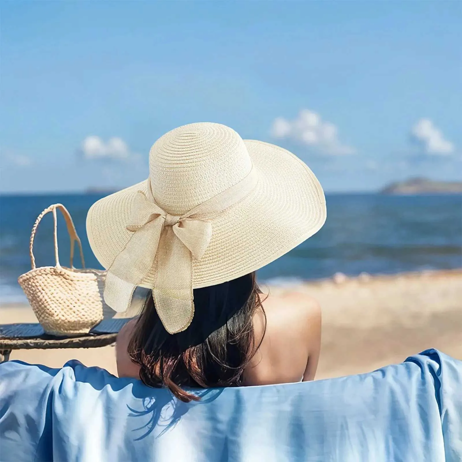 W250307 Summer Straw Hats For Women Wide Brim... From 