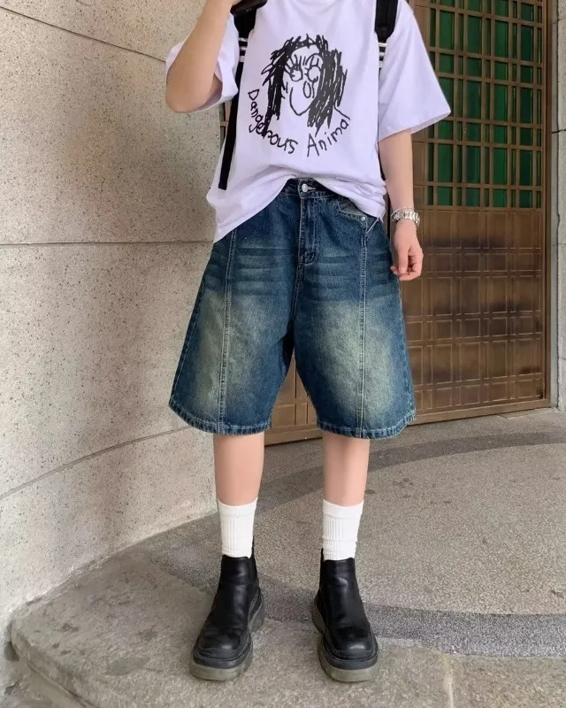 Harajuku Hip-Hop Trend: Y2K Vintage jeans and shorts with