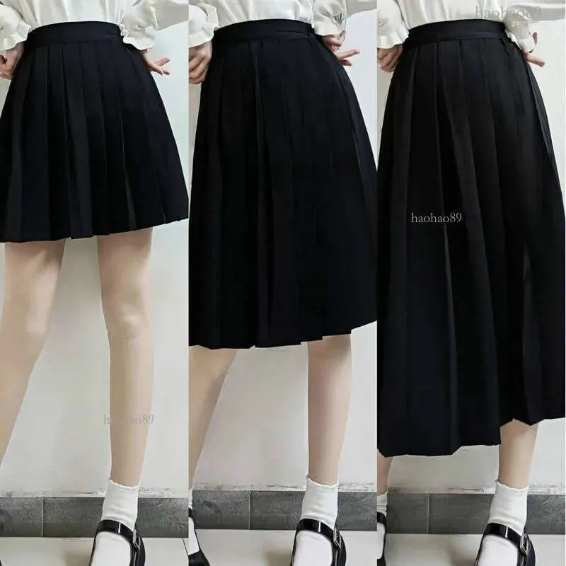 Skirts Elastic Waist Japanese Student Girls School Uniform