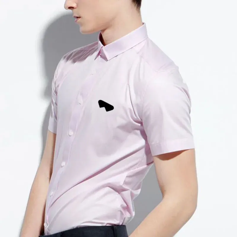 Men's Dress Shirts Business shirt, elastic slim fit, versatile, all season four sided elastic and non ironing Men's Short sleeved summer shirt, silky