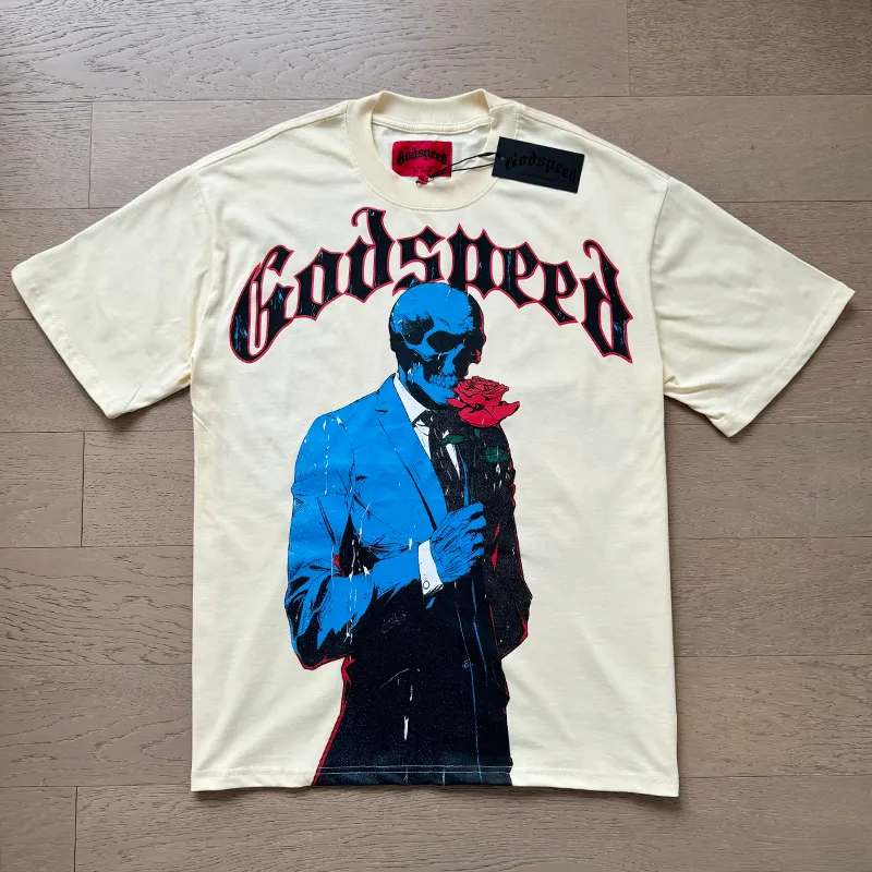 Godspeed Skull Print T-Shirt: Streetwear Fashion Tee for Men