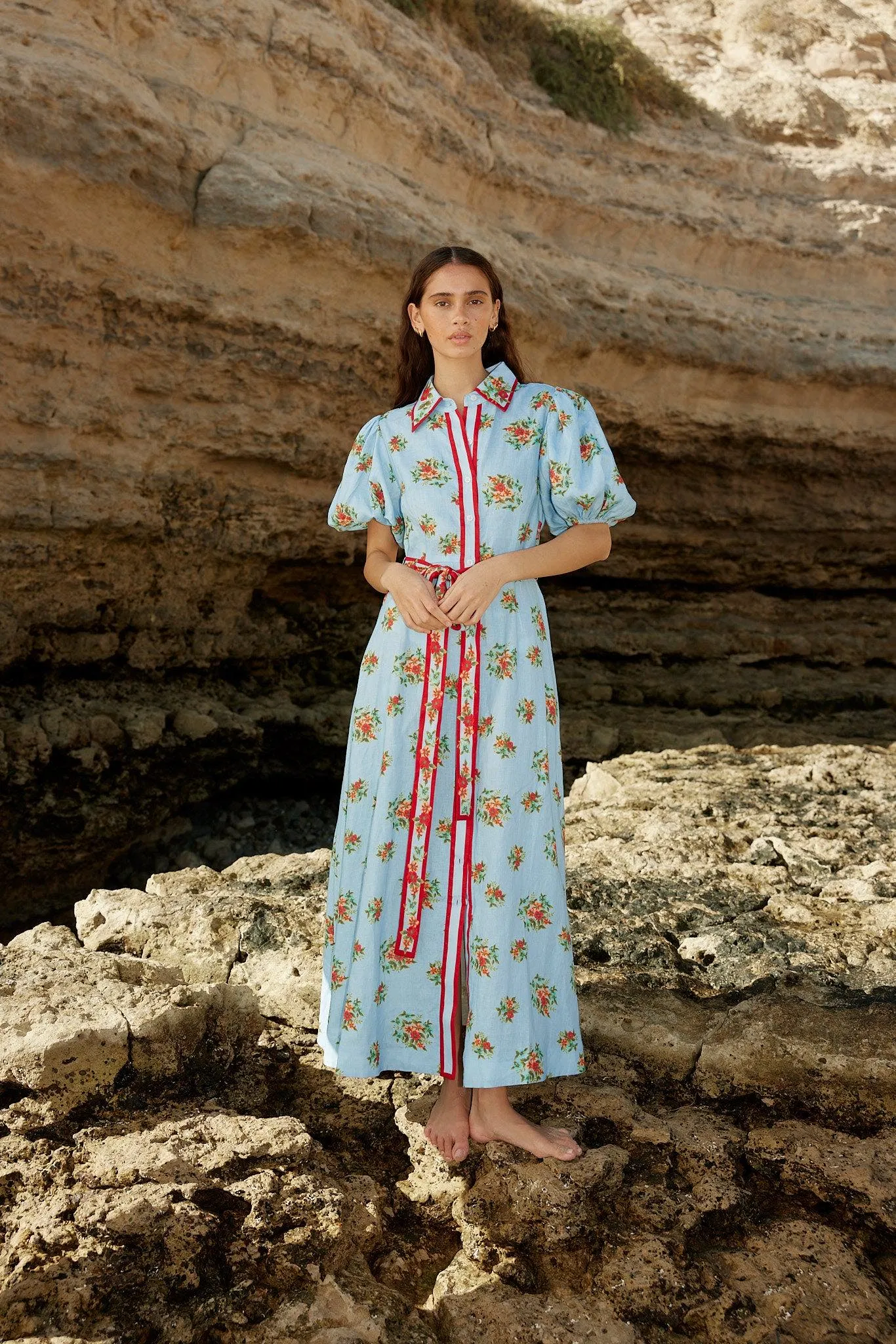 Linen Dresses Flowy Button Up Dress Cotton Linen Dresses For Women