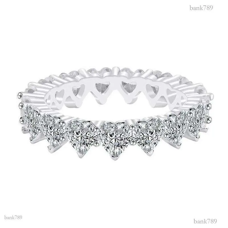 Rulalei Drop Shipping Schlichter Modeschmuck 925 Sterling Silber Birnenförmiger Stapel Weißer Topas CZ Diamanten Promise Damen_voghion.com