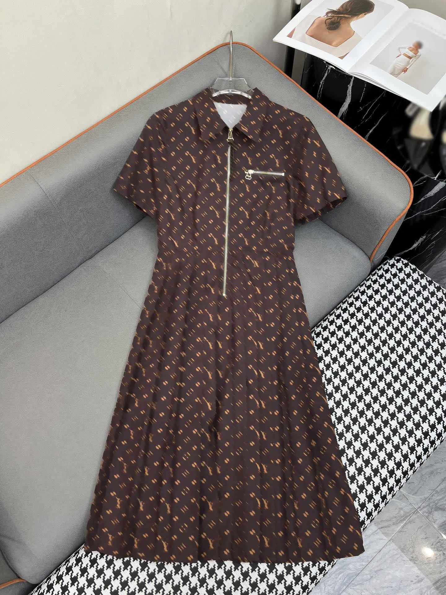 Pleated dresses for women empire waist lapel neck short sleeve mid-calf  polyester dress from Dhgate Basic & Casual Dresses - price 85.43