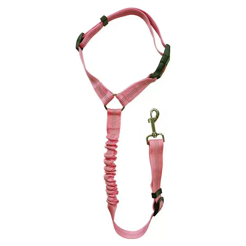 Arnés De Seguridad Para Perro En Coche - 2 Piezas (cinturón Y Collar), Ajustable, Color Rojo