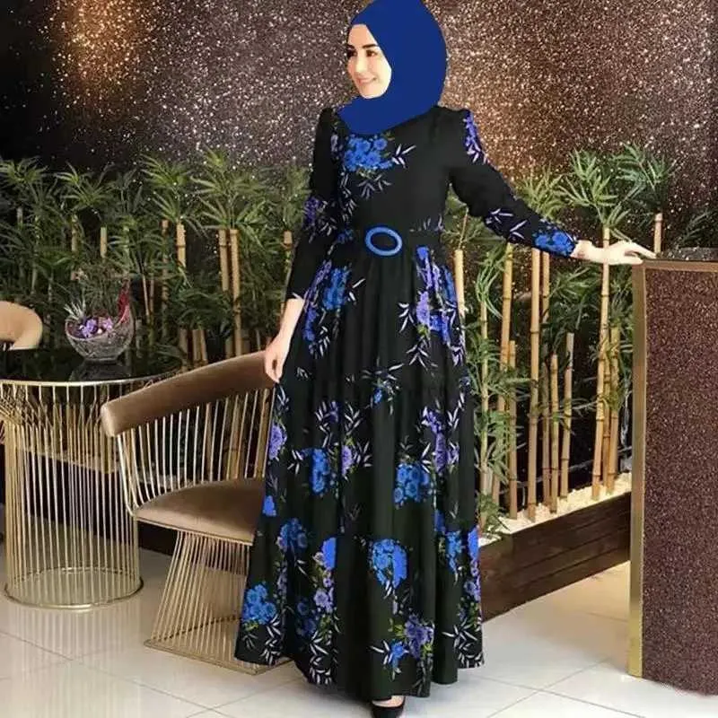 chinese dress ladies Eid Dress Arab Dubai Hand-stitched Rhinestones Kaftan Dress For Women   Urgarment