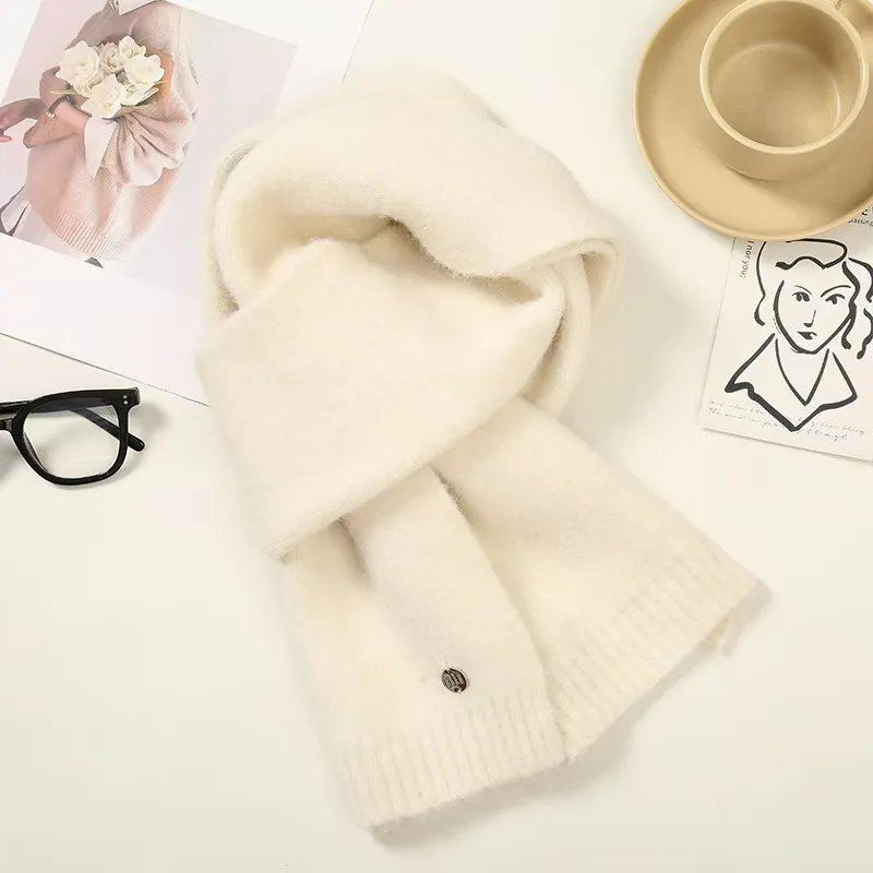 K091 2025 Korean Winter New Knitted Scarf Wool Warm Yarn All Match ...
