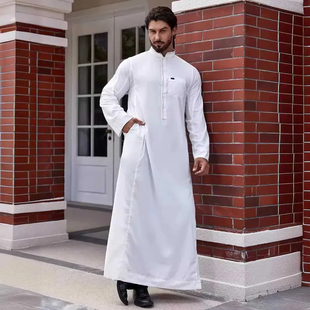 mens islamic dress Hgycpp Muslim Jubba Thobe Clothes Men Hoodie Ramadan Robe Kaftan Abaya Dubai Turkey Clothing Male Casual Loose Robe Wonderful gift Men's Saudi Style Abaya |