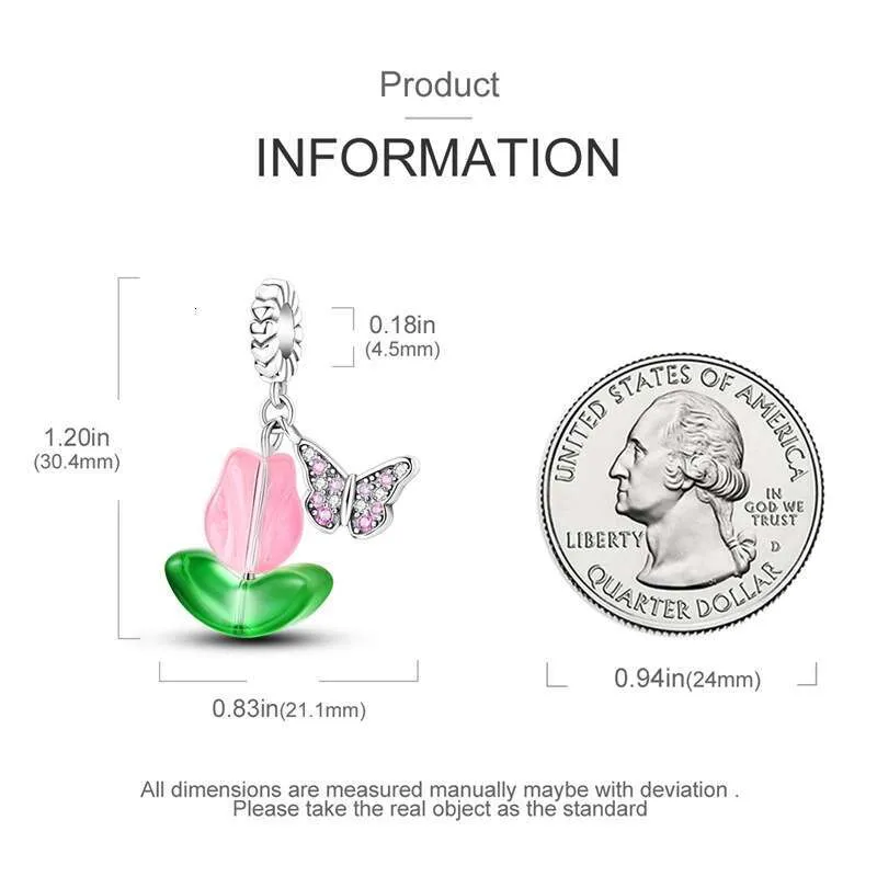 925 Sterling Silber Pflanzen-Serie Blumen-Charms Perlen Anhänger DIY Zubehör Passend für Perlenarmbänder und Halsketten für Damen_voghion.com