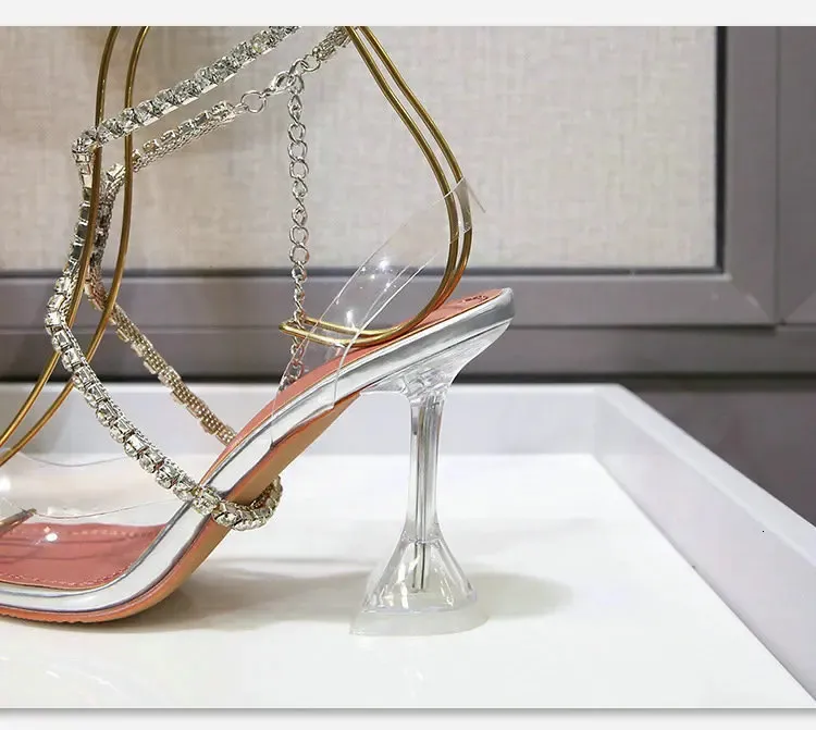 Silver Rhinestone Pointed Toe High Heel Pumps Bridal Wedding Shoes_voghion.com