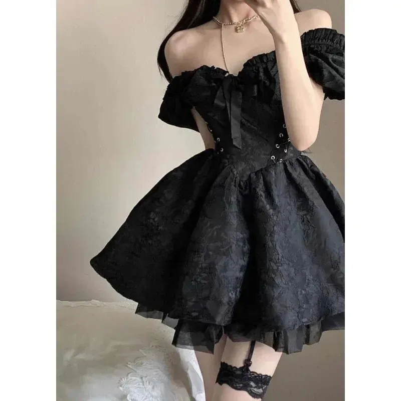 Aucute Vestido gótico sin mangas con cuello alto y abertura lateral cruzado para mujer, sexy, para festivales, rave, color negro, talla S