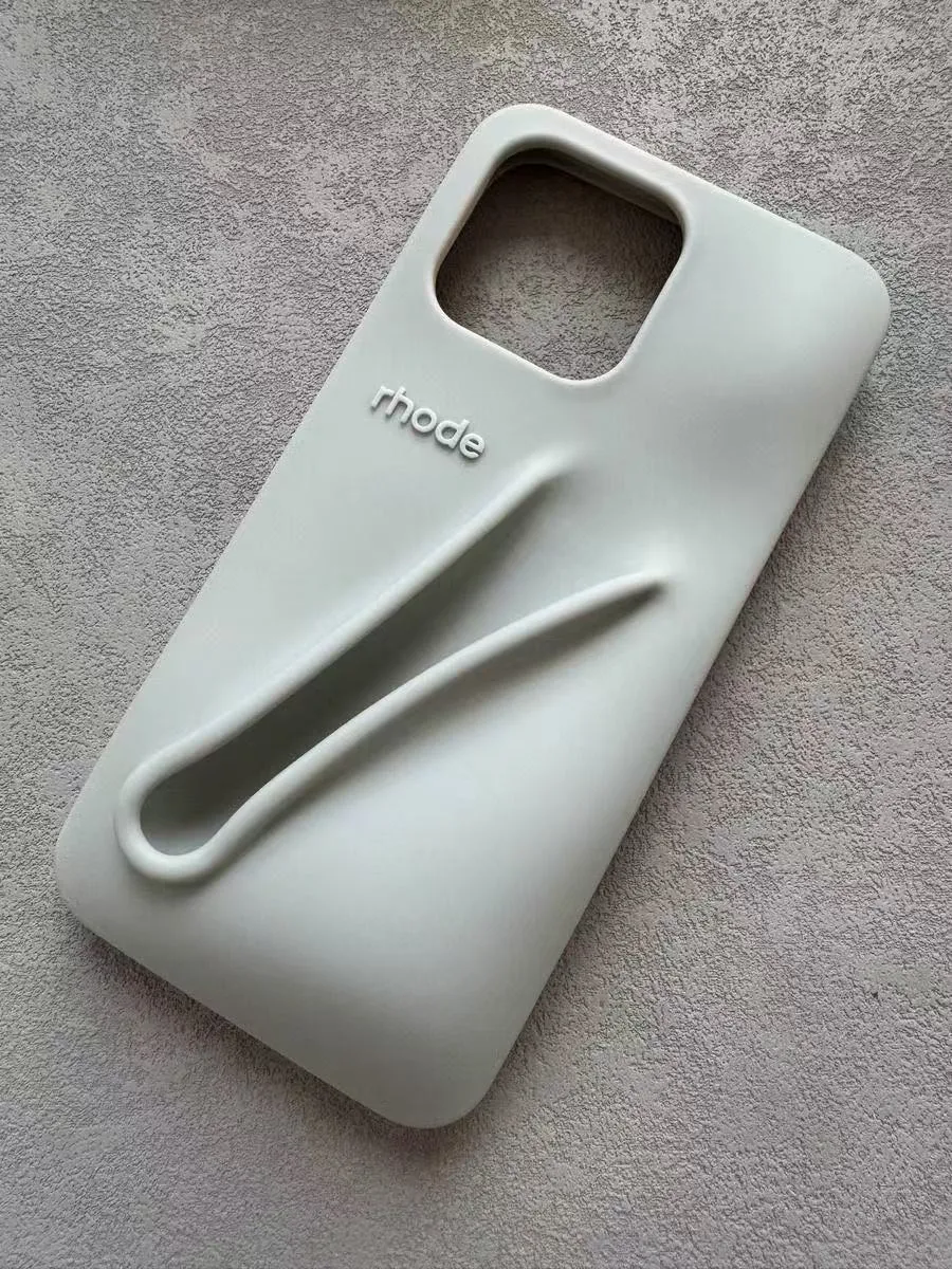 Custodia Per Cellulare Con Porta Lucidalabbra - Adesivo In Silicone, Compatibile Con IPhone E Android, Design Bianco