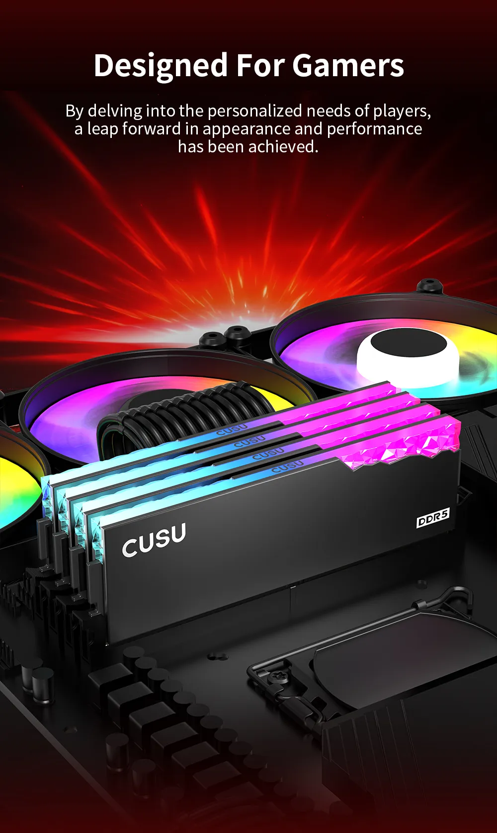 DDR5 8GB RAM CUSU DDR5 RGB 6000MHz 32GB UDIMM Desktop From