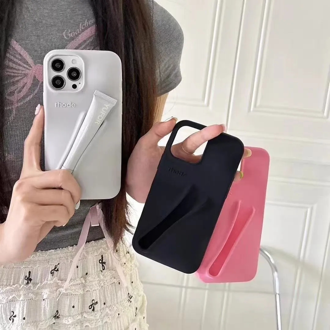 Supporto Magnetico Per Rossetto E Telefono – Custodia Portagloss In Silicone Bianco, Si Attacca Al Retro Dello Smartphone, Compatibile IPhone E Samsung