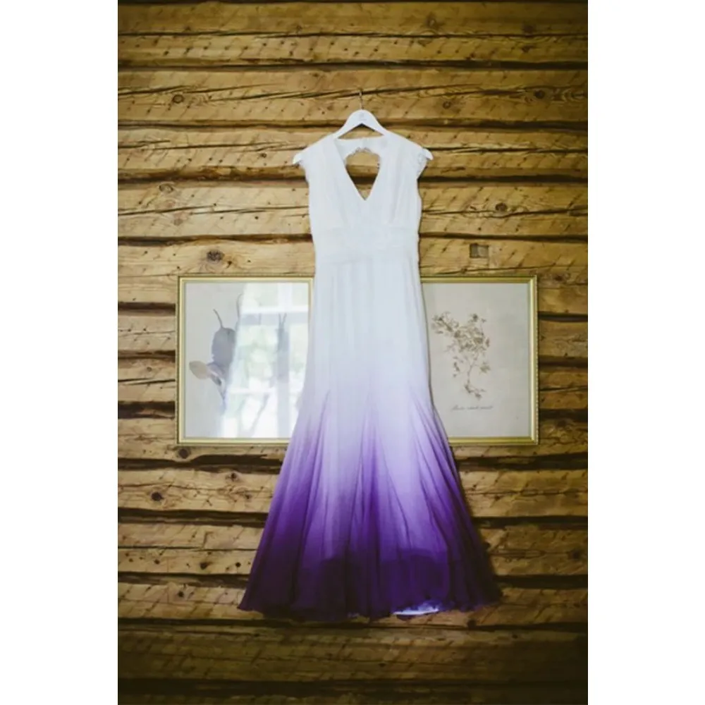 Custom Made Gradient Purple White Beach Wedding... From Elegantweddings, $125.62 | DHgate.Com Custom Made Gradient Purple White Beach Wedding... From Elegantweddings, $125.62 | DHgate.Com