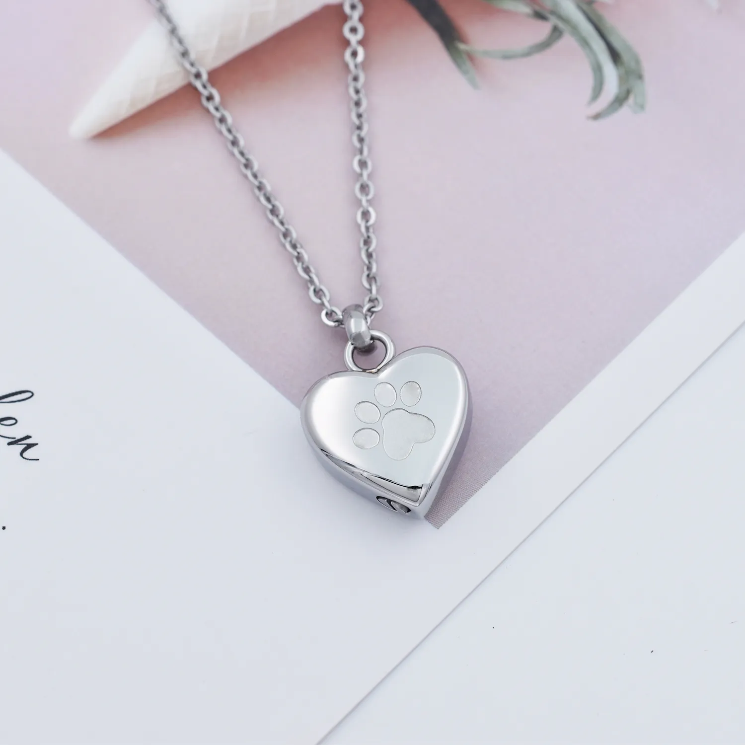 Haustier Urne Halskette - Asche Anhänger Mit Pfotenabdruck