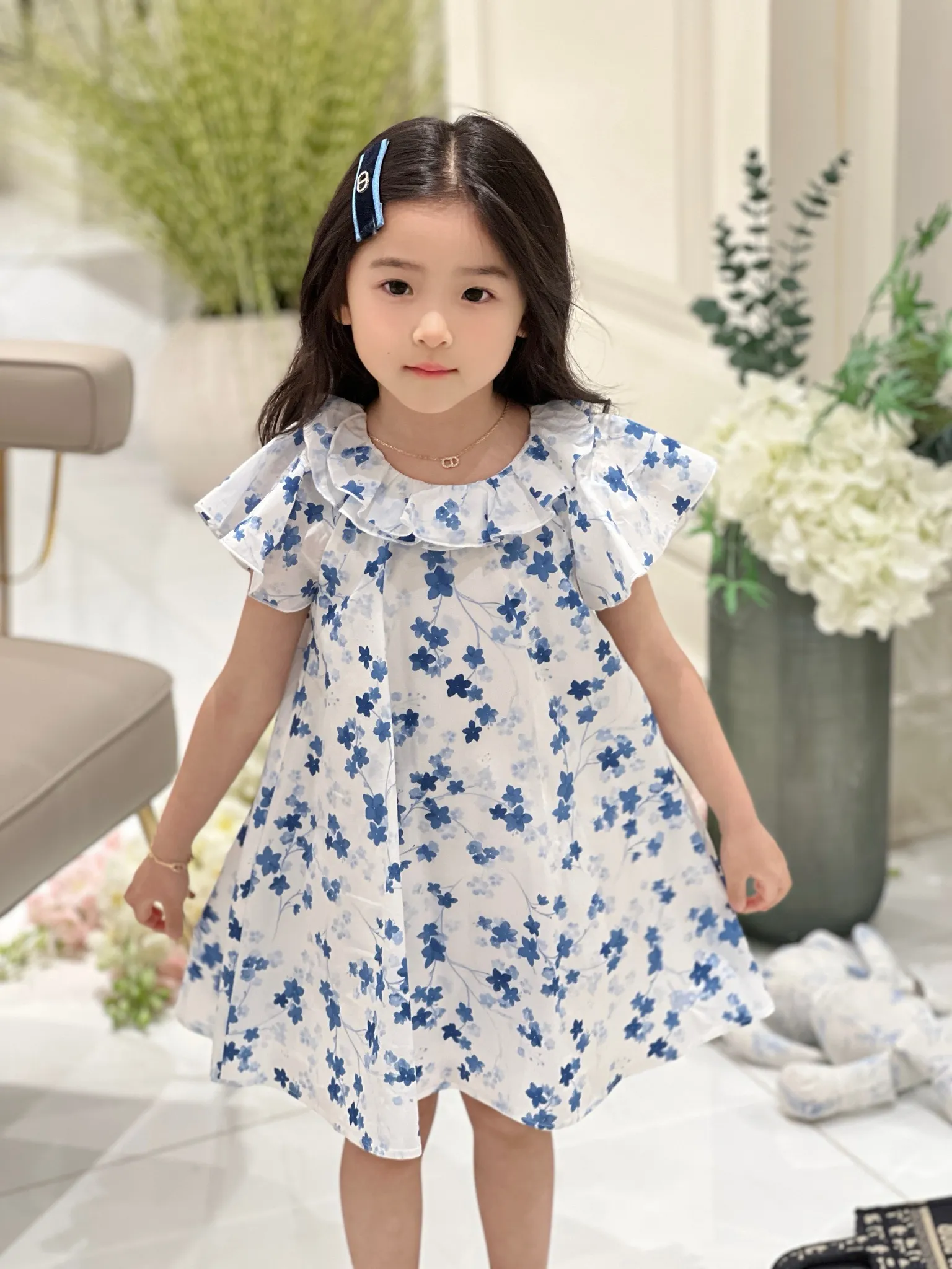 brown and white polka dot dress Brown and White Polka Dot Crepe Bias Dress With White Velvet Ribbon Bow  Detail