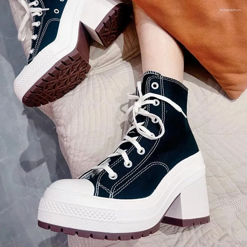 Lässige Damen-Plateau-Sneaker, Luxusmarken-Stiefel, modische Outdoor-Skateboard-Sneaker, High-Top-Canvas-Sneaker, Übergröße 36_voghion.com