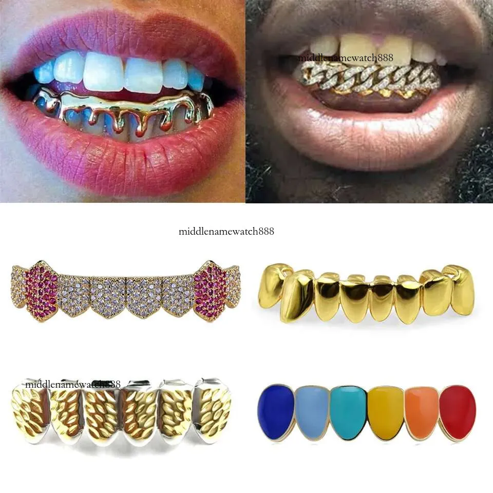 Gold Multicolor Custom Bottom Teeth Grillz, Punk Hip Hop Style, Dental ...