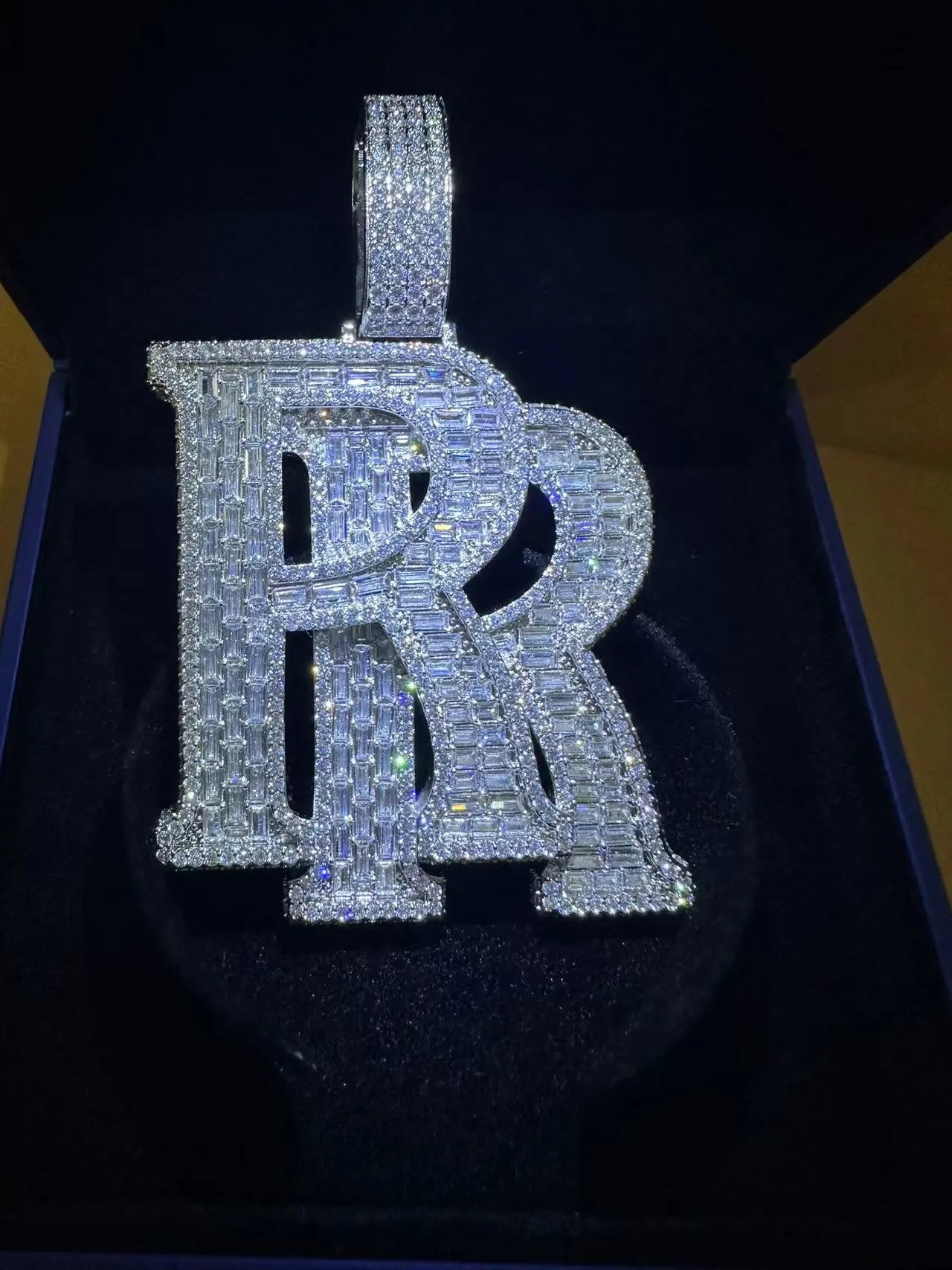moissanite custom name cuban link chain