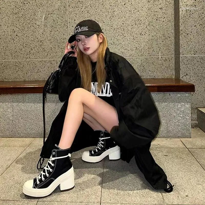 Lässige Damen-Plateau-Sneaker, Luxusmarken-Stiefel, modische Outdoor-Skateboard-Sneaker, High-Top-Canvas-Sneaker, Übergröße 36_voghion.com