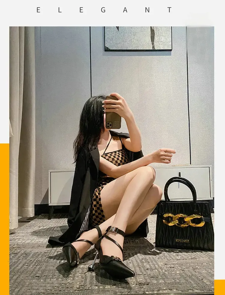 Elegant Leather Women's Pointed Toe Slingback Heels For Office_voghion.com