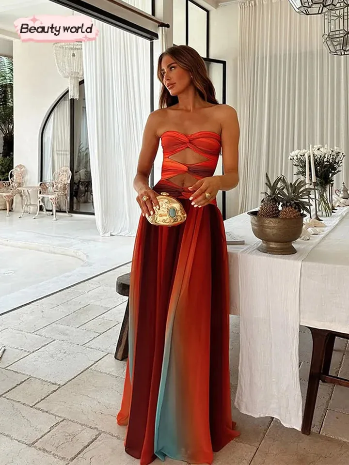 Backless Long Sleeve Dress Hollow Out Slim Fit Womens Maxi Dress