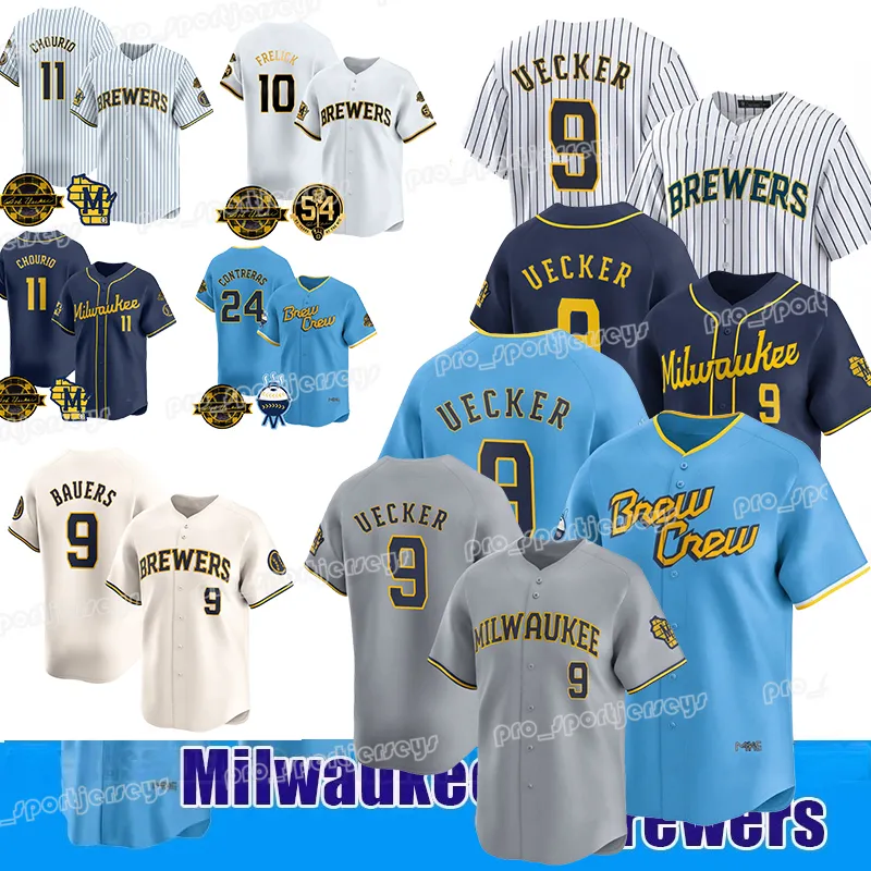 Save Big on Bulk Pro Baseball Jerseys Bob Uecker 22 Christian Yelich  Breweres Jerseys 12 Rhys Hoskins William Contreras Jackson Chourio Freddy  Peralta
