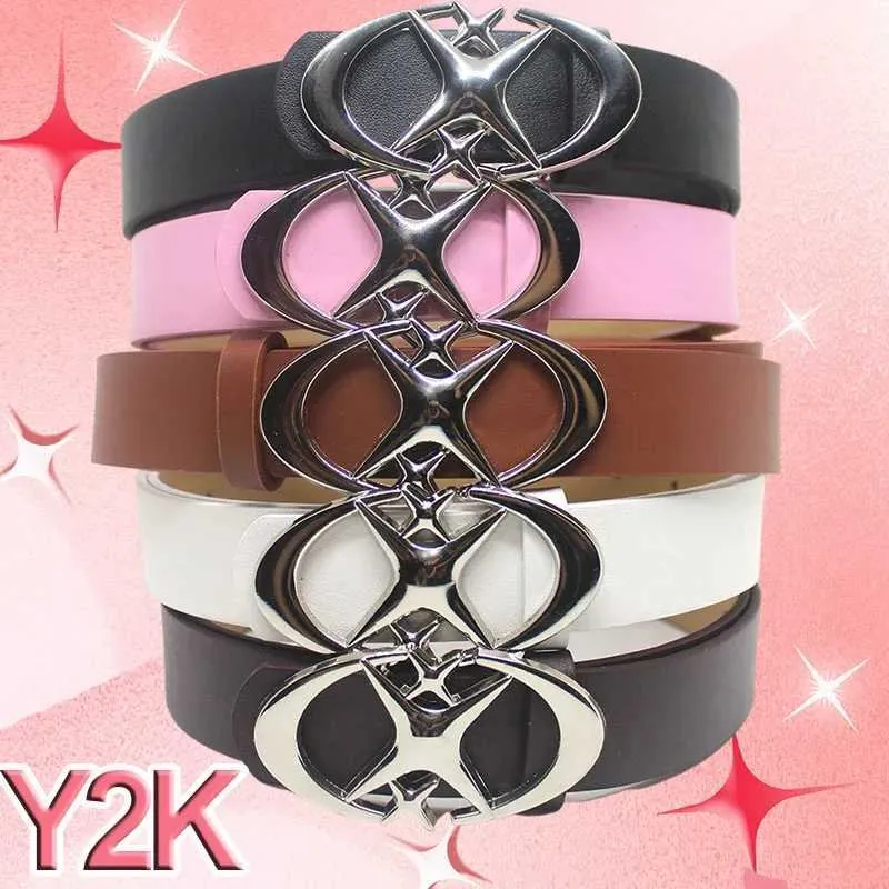 Leather Belt With Star Buckle Cross Design For Jeans FRIFUL 1pc Women Fashion Cross & Star Buckle Abstract Design  main image 2