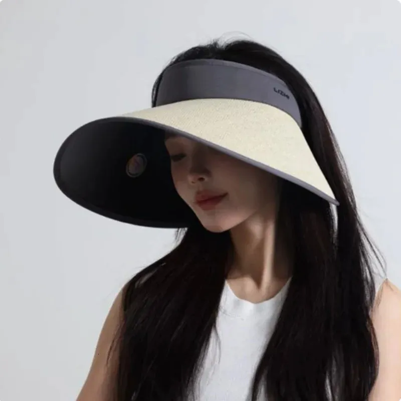 Sun Protection Big Black Straw Hat Big Black Floppy Beach Hat Top