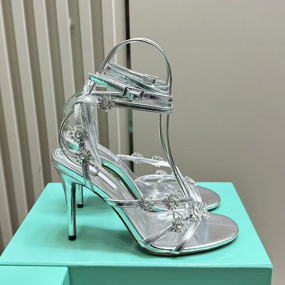 Designer Sandali Da Donna Con Tacco A Spillo Décolleté In Vera Seta Con Cinturino Alla Caviglia E Strass Feste Serali Scarpe Con Tacco Alto Taglia 35 43 Con Scatola Da 67,31 € | DHgate