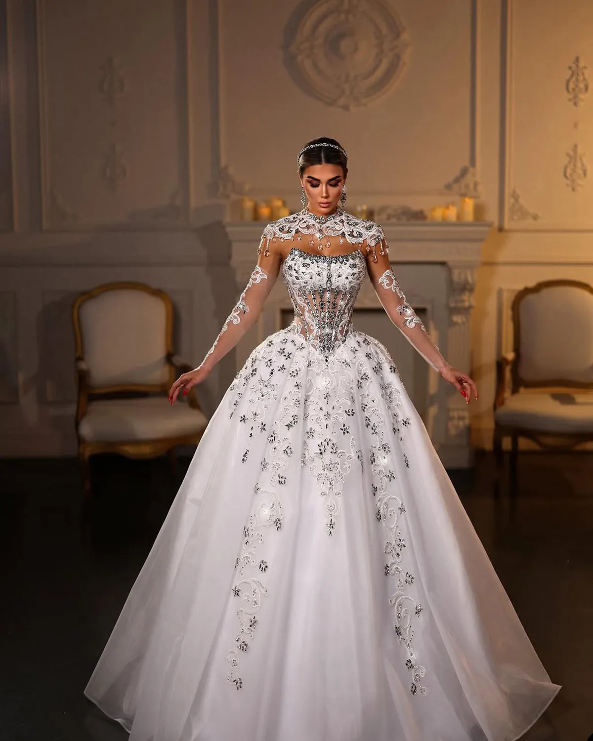 princess wedding dress with crystals Ball Gown Crystals Princess Wedding Dresses Sweetheart Neck Lace-up Back Luxury Beading Wedding Bridal Gowns