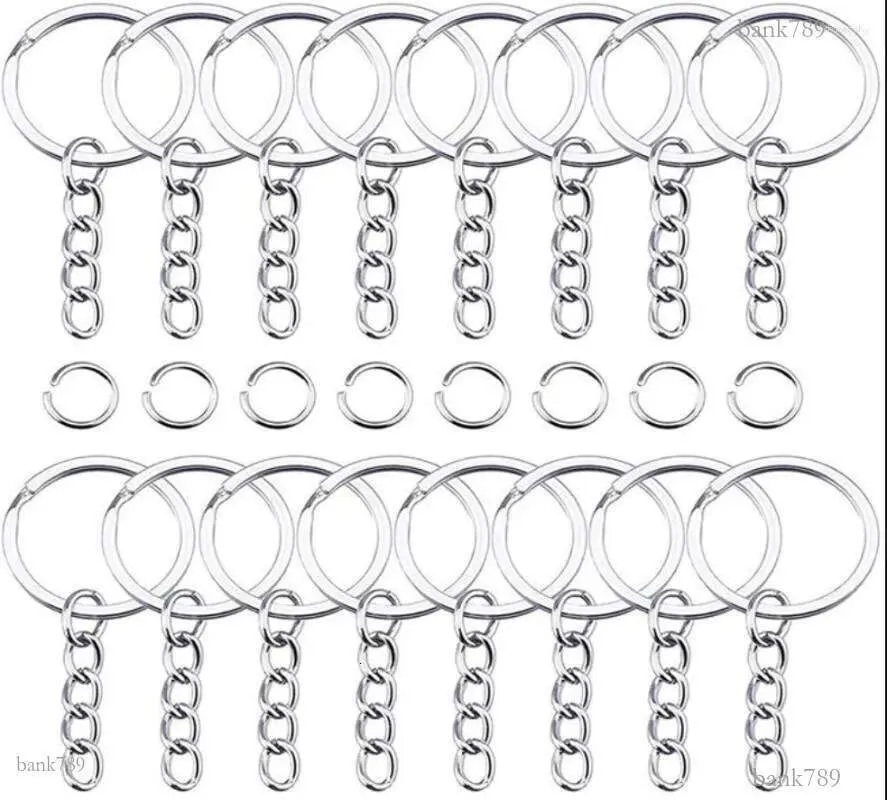 Keychains Keyring Keychain Split Ring 100pcs Metal Blank Rings Keyfob Key Pendant Chains_voghion.com