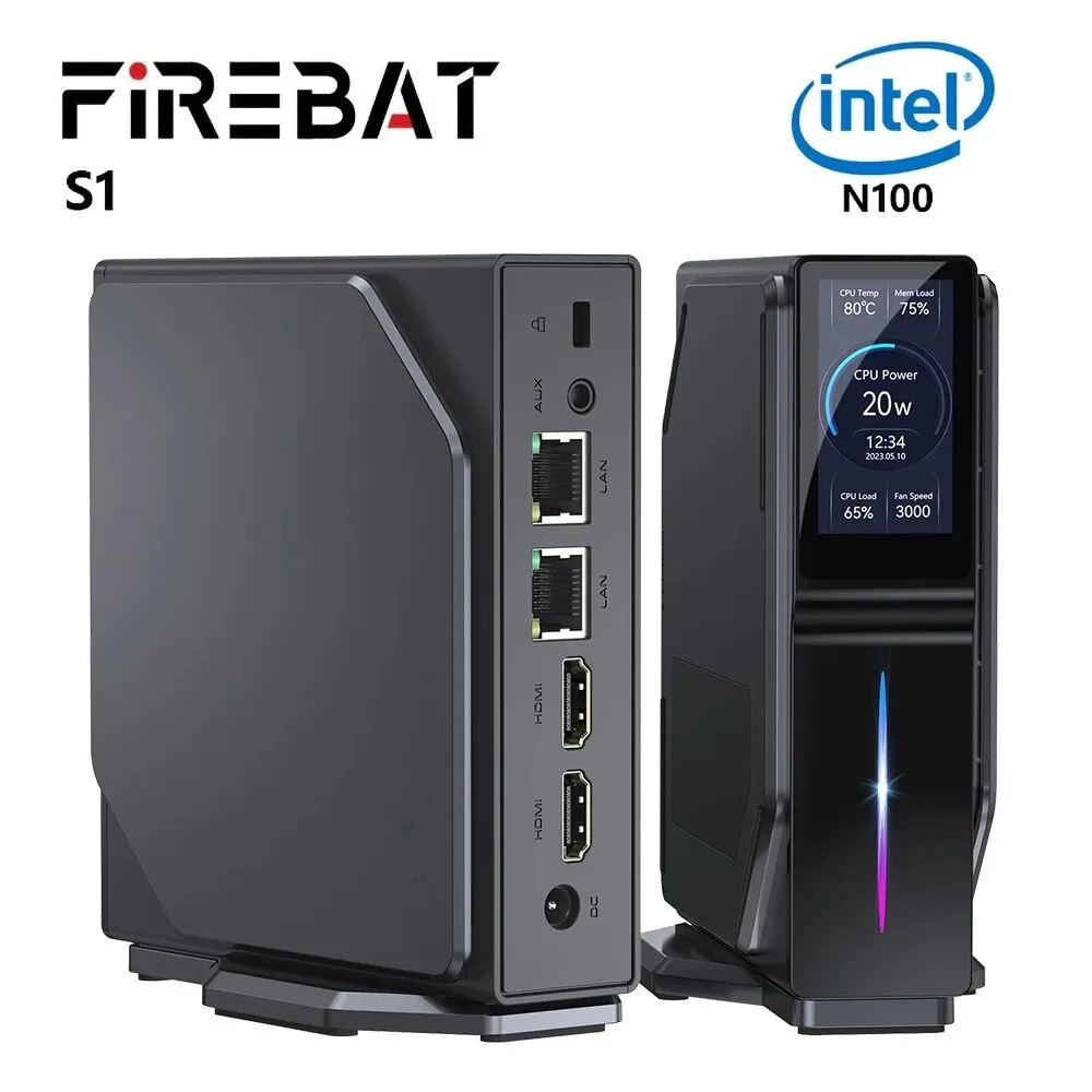FIREBAT S1 Mini PC Intel Alder Lake N100, 16GB DDR4 512GB SSD