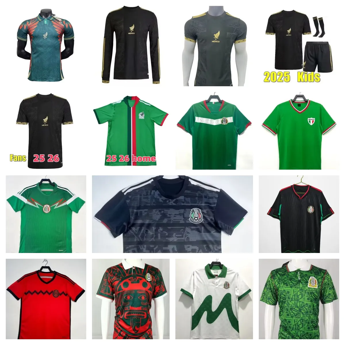 Mexico Soccer Jersey: 25/26 Retro 2025/26 Styles Lozano, Chicharito,  Raul More! Men's, Women's Kids' Football Shirts
